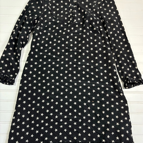 J.Crew Collection Star Dress Silk Ruffle Black White Womens Size 4 - Picture 9 of 16